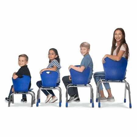 Virco ZUMA® Series 18" Classroom Chair, 5th Grade - Adult with Nylon Glides - Black Seat ZU418